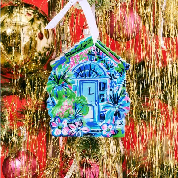 NEW in Box Lilly Pulitzer Floral Lilly’s house Christmas Holiday ornament - Picture 2 of 3